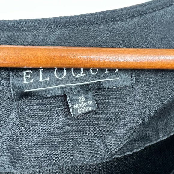 Eloquii plus size black & Gold Sequin Pique Dress sleeveless back zipper size 26 - Picture 9 of 11